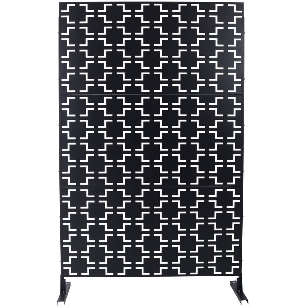 76 in. H x 48 in. W Outdoor and Indoor Freestanding Metal Decorative Privac