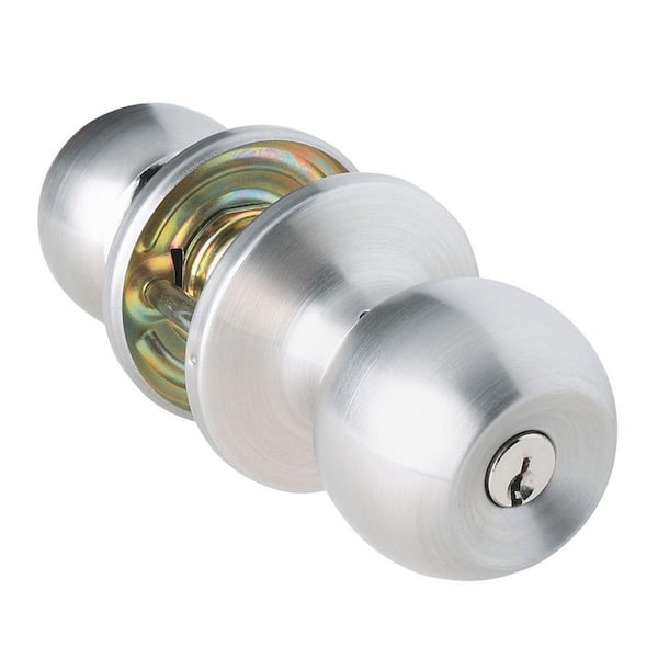 Global Door Controls Brushed Chrome Residential Keyed Entry Door Knob