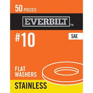 #10 Stainless Steel Flat Washer (50-Pack)