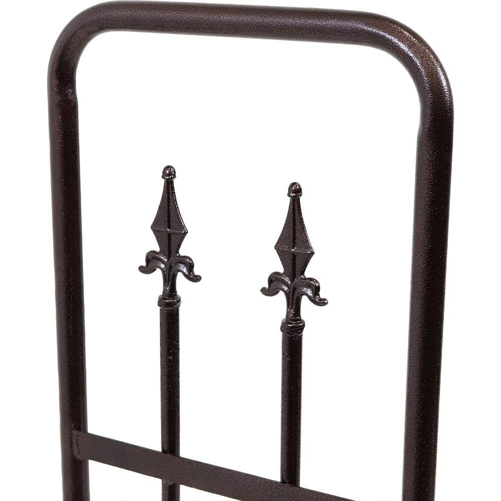 Bronze 6-Foot Steel Firewood Log Rack with Decorative Details