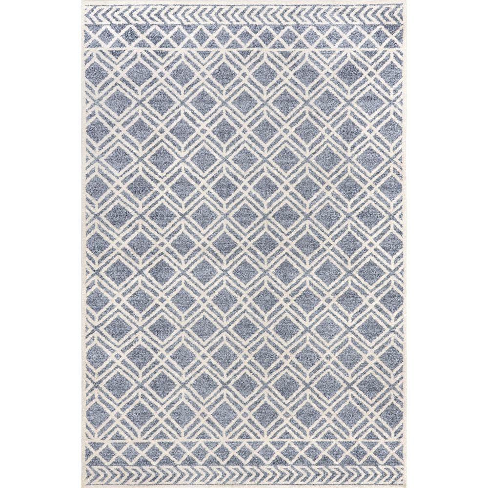 nuLOOM Jolan Moroccan Lattice Area Rug Light Blue 4' ft. x 6' ft. Area