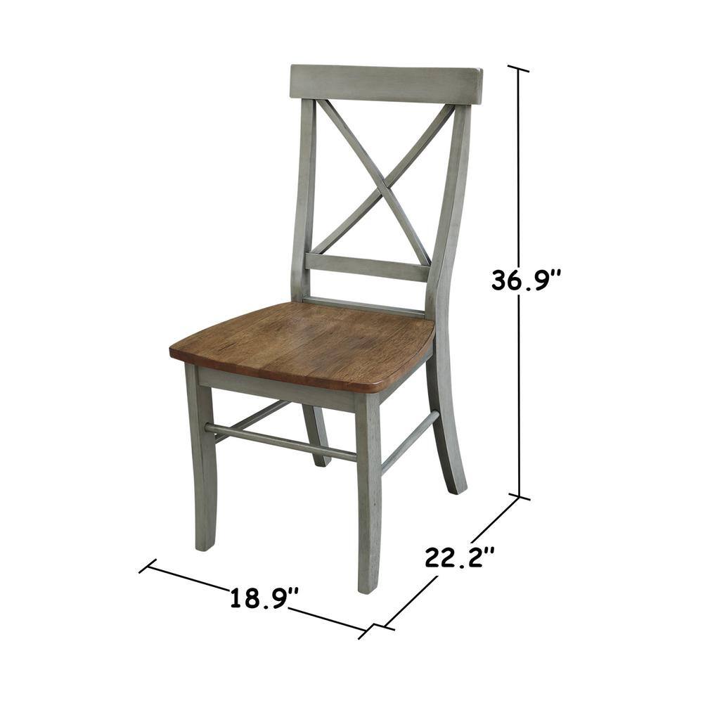 42 in. Hickory & Stone Drop Leaf Table with 2 Ladder Back Chairs