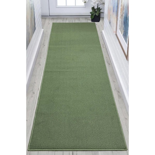 Rubber Solid Green 108 in. W x 26 in. L Stair Runner 19.52 sq. ft.