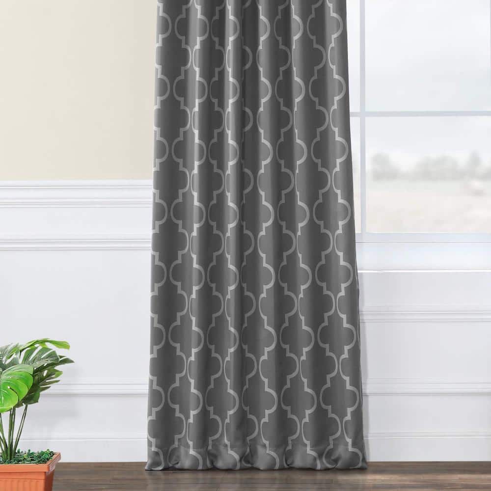 Seville Gray and Silver Blackout Polyester Window Panel