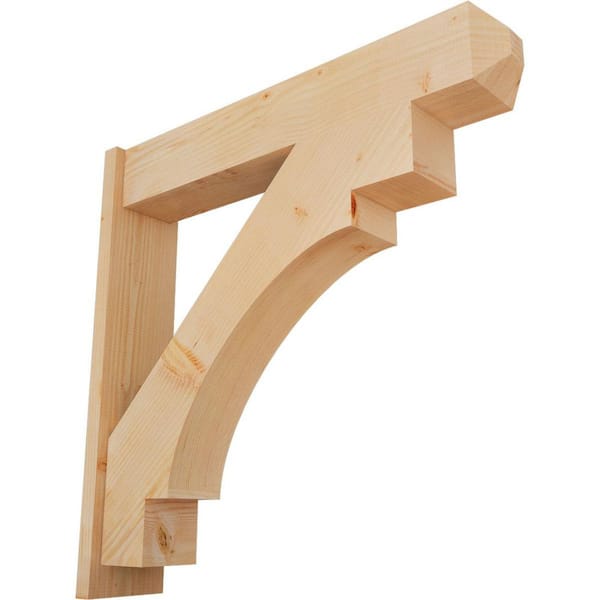 Ekena Millwork 8 in. x 38 in. x 38 in. Douglas Fir Merced Craftsman Smooth Outlooker