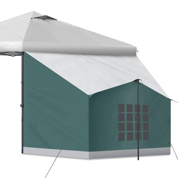 Unbranded Green 2-Person Polyester Pop Up Camping Tent with 10 ft. Wide Tents Only Side Tent