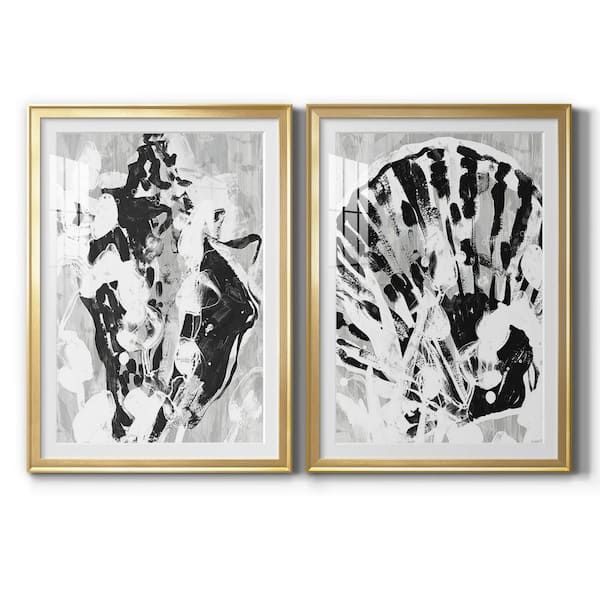 Wexford Home Ocean Inkblot I by Wexford Homes 2 Pieces Framed Abstract Paper Art Print 30.5 in. x 42.5 in.
