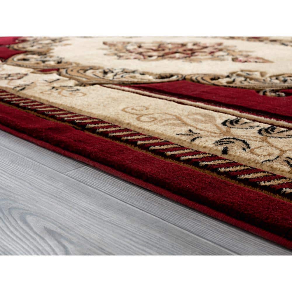 Bristol Fallon 2' x 3' Burgundy Medallion Synthetic Rug