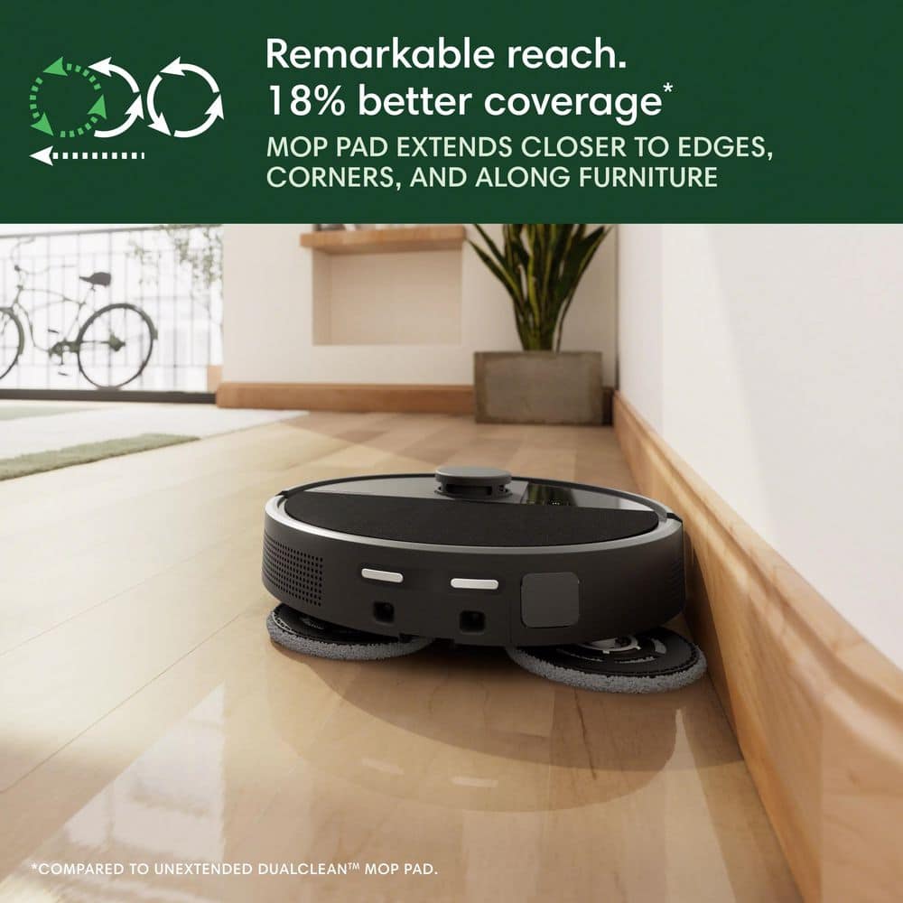 Roomba 505 Combo 13.8 in. Robotic Vacuum and Mop Plus with Smart Navigation Plus AutoWash Dock​ in Black