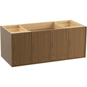 Jute 48 in. W x 22 in. D x 20 in. H Single Sink Floating Bath Vanity in Walnut Flex with White Quartz Top