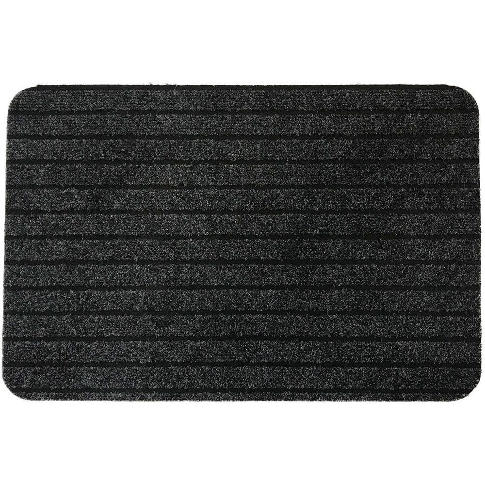 Evideco Chloe Polypropylene Latex Rug 16 in. x 24 in. Anthracite Grey Outdoor Front Door Mat price history on PriceWatchPro