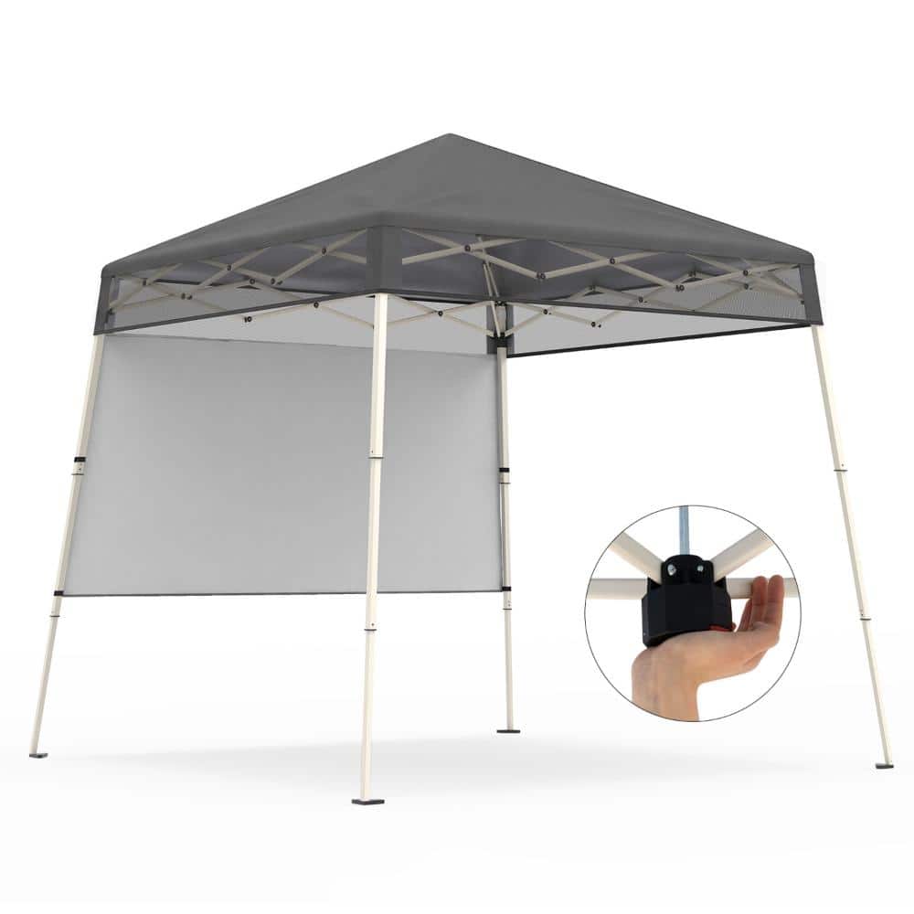 7 ft. x 7 ft. Oxford Fabric Pop-Up Canopy Tent with Center Lock and Mesh Sidewall, Gray price history on PriceWatchPro