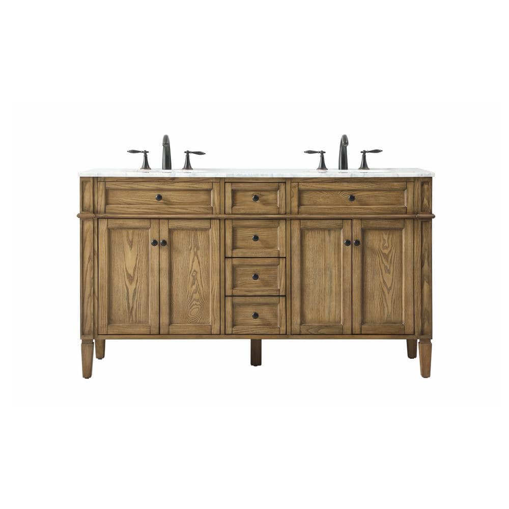 Timeless Home 60 in. W x 21.5 in. D x 35 in. H Double Bathroom Vanity in Dr