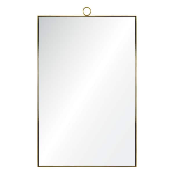 NOTRE DAME DESIGN Medium Rectangle Brass Beveled Glass Modern Mirror (38 in. H x 24 in. W)