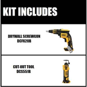 20V MAX XR Cordless Brushless Drywall Screw Gun and 20V MAX Cordless Cut-Out Tool (Tools Only)