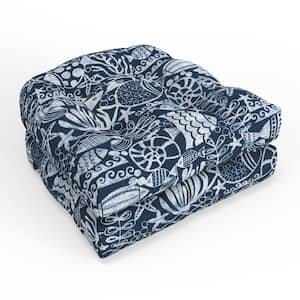 Nautical 19 in. W x 5 in. D Outdoor Square Tufted Wicker Seat Cushion 2 Count 19 in. x 19 in. Seagate Marine