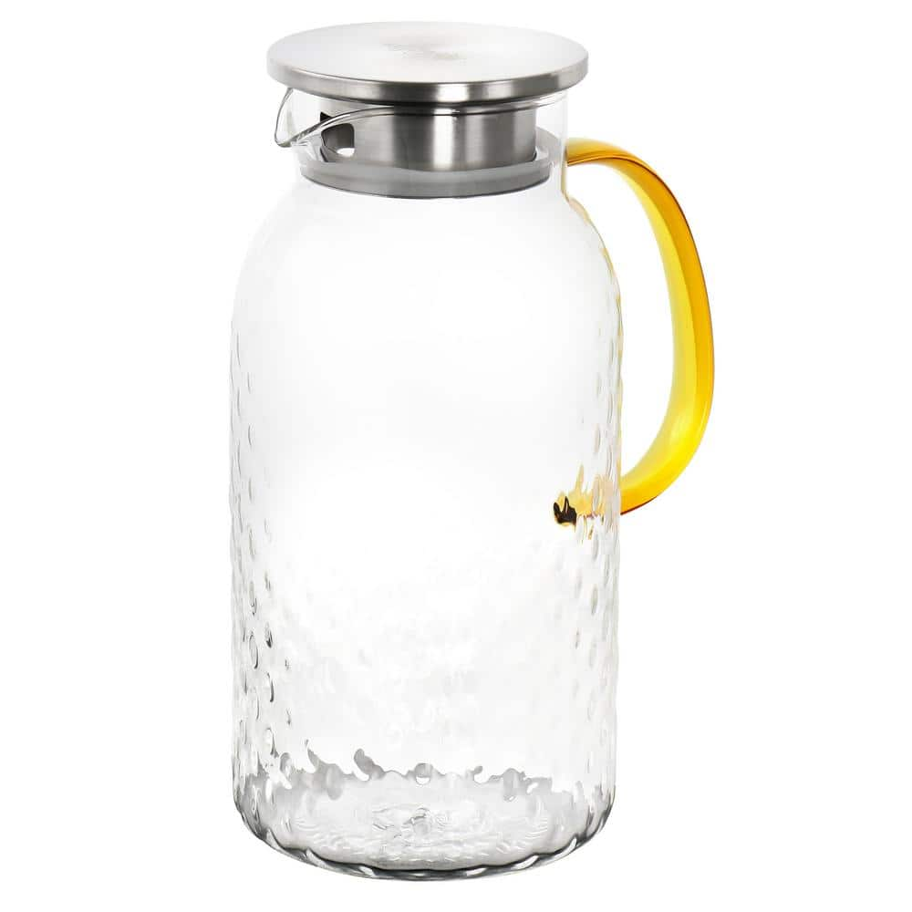 Small glass pitcher with cork stopper