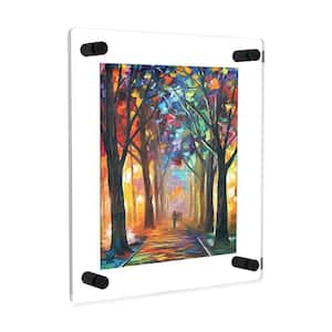 12 in. x 10 in. Rectangular Double Acrylic Picture Frame with Black Wall Mounted Magnet Best for 5 in. x 7 in. Art Size