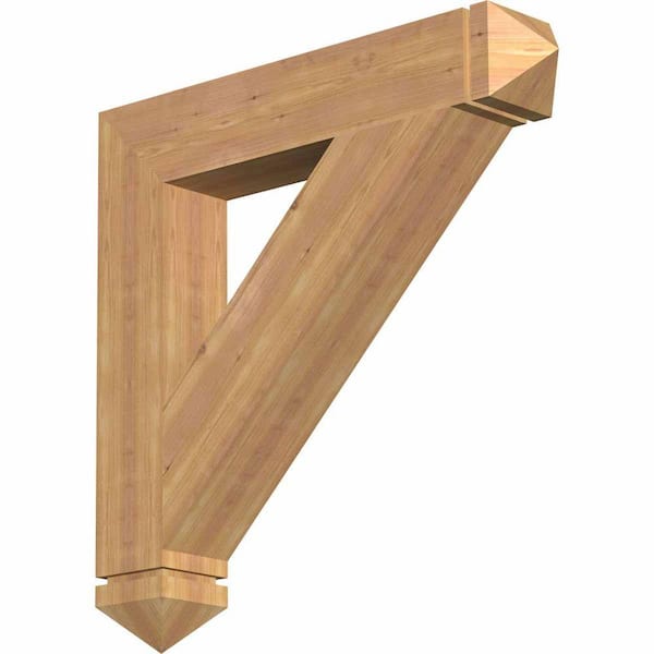 Ekena Millwork 5.5 in. x 34 in. x 34 in. Western Red Cedar Traditional Arts and Crafts Smooth Bracket