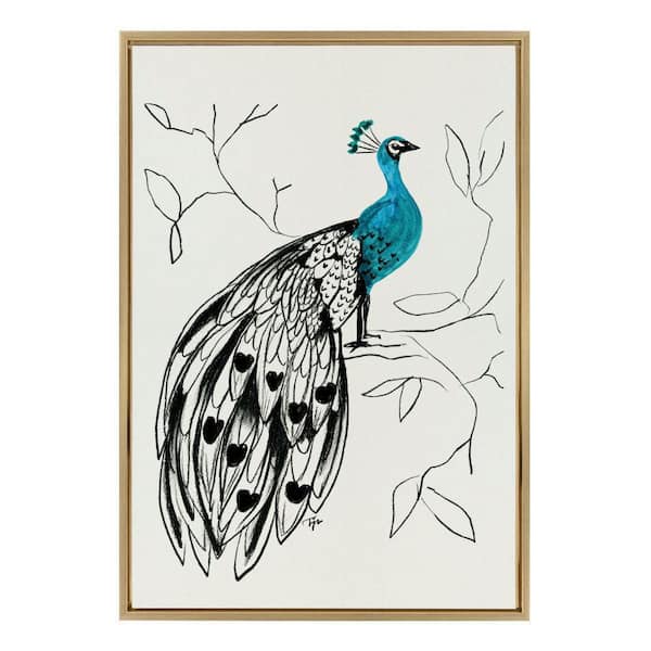 Sylvie 658 Peacock by Teju Reval of SnazzyHues Framed Art Print 33 in. x 23 in.