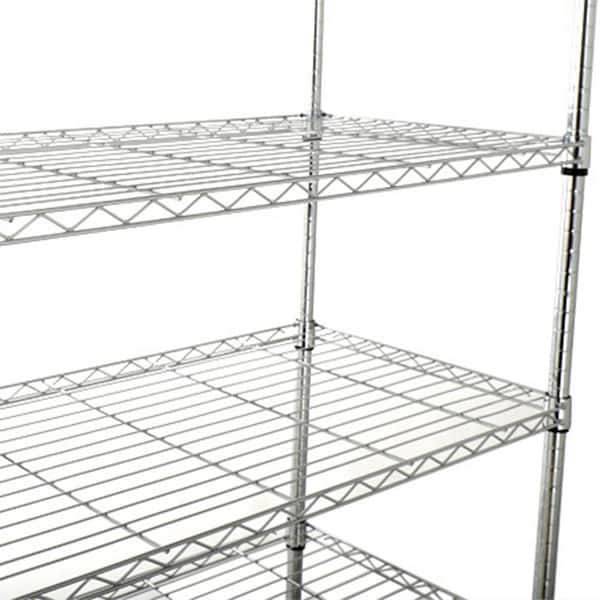 FUNKOL 6 Tier Corner Silver(Chrome) Kitchen Shelf Metal Storage Shelf Height Adjustable