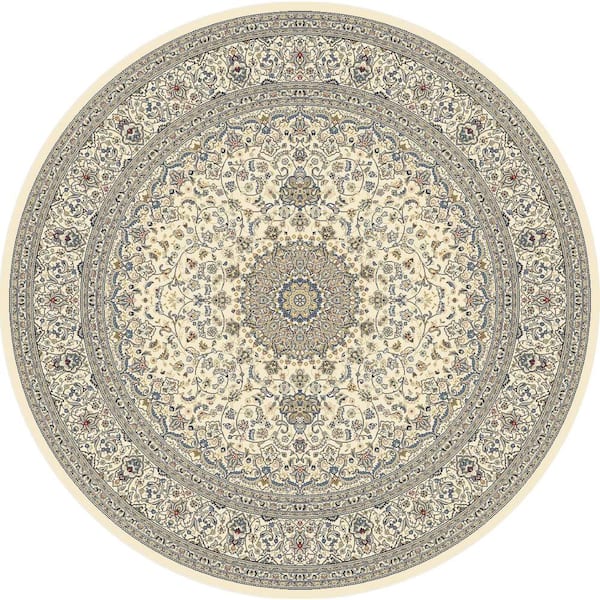 Home Decorators Collection Nicholson Ivory 8 ft. x 8 ft. Round Indoor Area Rug