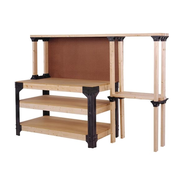 2 x 4 Basics Workbench with Shelflinks, Black
