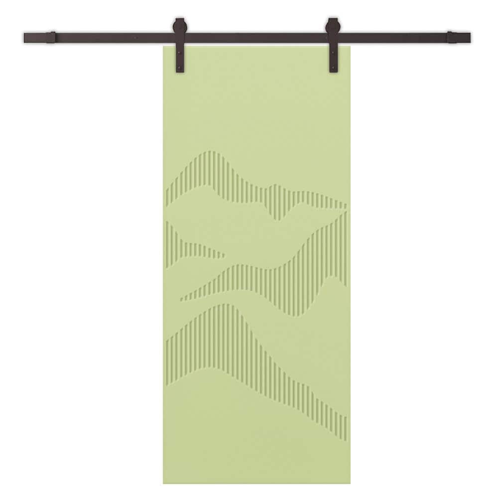 42 in. x 96 in. Sage Green Painted Composite MDF Paneled Interior Sliding Barn Door with Hardware Kit price history on PriceWatchPro