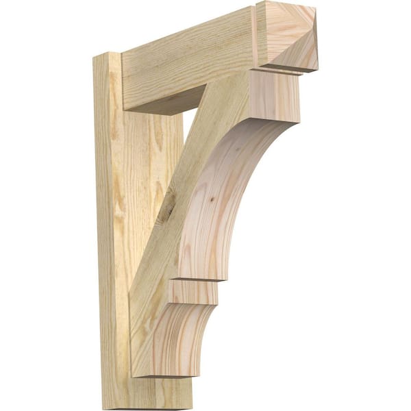 Ekena Millwork 6 in. x 24 in. x 20 in. Douglas Fir Balboa Arts and Crafts Rough Sawn Outlooker
