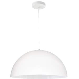 Ofelia 1 -Light Matte Black LED Pendant with Matte White Metal Shade