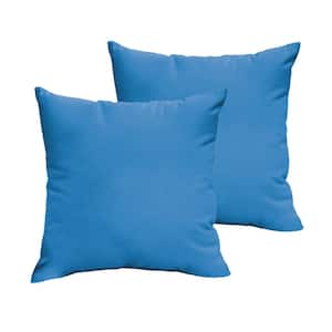 Light Blue Outdoor Knife Edge Throw Pillows (2-Pack)