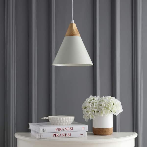 Cila 1-Light White/Light Brown Mini Island Hanging Pendant Lighting