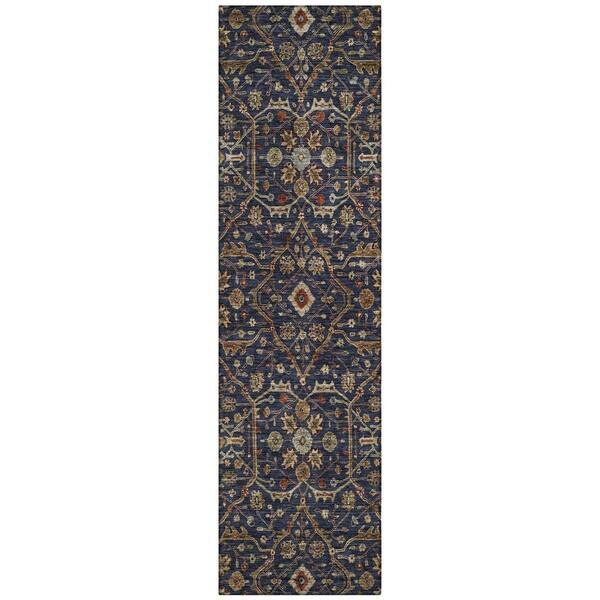 Addison Rugs Chantille Machine Washable Indoor/Outdoor Abstract ACN1130 Navy 2 ft. 3 in. x 7 ft. 6 in. Area Rug