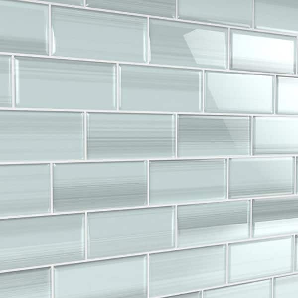 Vesper Glass Tile for Kitchen Backsplash and Showers - 3 in. x 6 in. Tile Sample