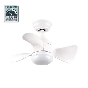 20 in. Indoor Matte White Small Downrod Color Changing 6-Speeds LED Ceiling Fan with Light Kit and Remote Control