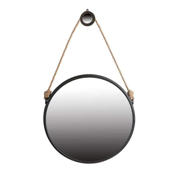 Benjara 28 in. W x 36 in. H Metal Frame Black Wall Mirror