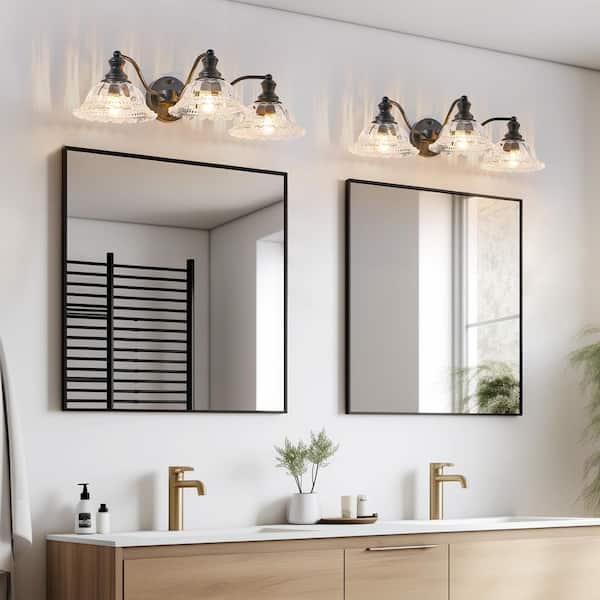 【N】Bacchus　BST24HH Basdien 24 in. 3 Light Black Vanity Light Fixture Bathroom