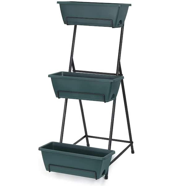 Oumilen Vertical Raised Garden Bed 3-Tiers Plastic Planter Box ...