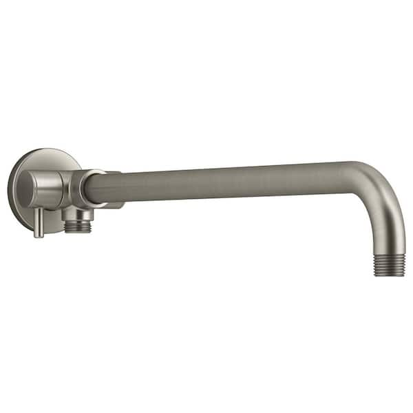 KOHLER Wall-Mount Rainhead Arm with 2-Way Diverter in Vibrant Brushed Nickel