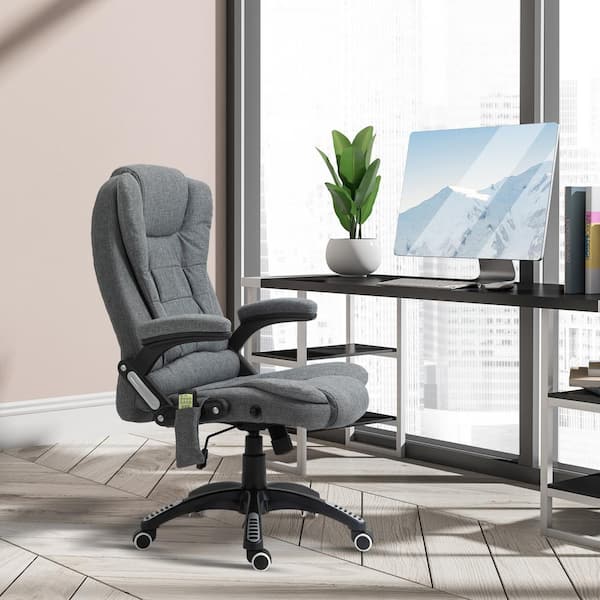Reclining Office Chair Rolling Swivel Chair Footrest Linen-Feel Dark Grey,  1 Unit - Fry's Food Stores