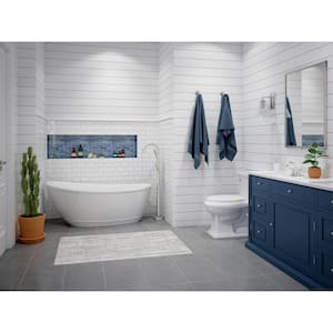 Johanna 59 in. x 30 in. Acrylic Flatbottom Freestanding Soaking Bathtub in White