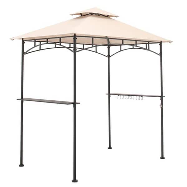 Garden Winds Replacement Canopy in Beige for Heathermoore 8 ft. x 5 ft. Grill Gazebo