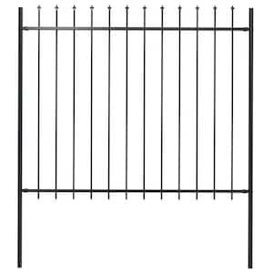 59.1 in. steel Garden Fence with Spear Top, Black