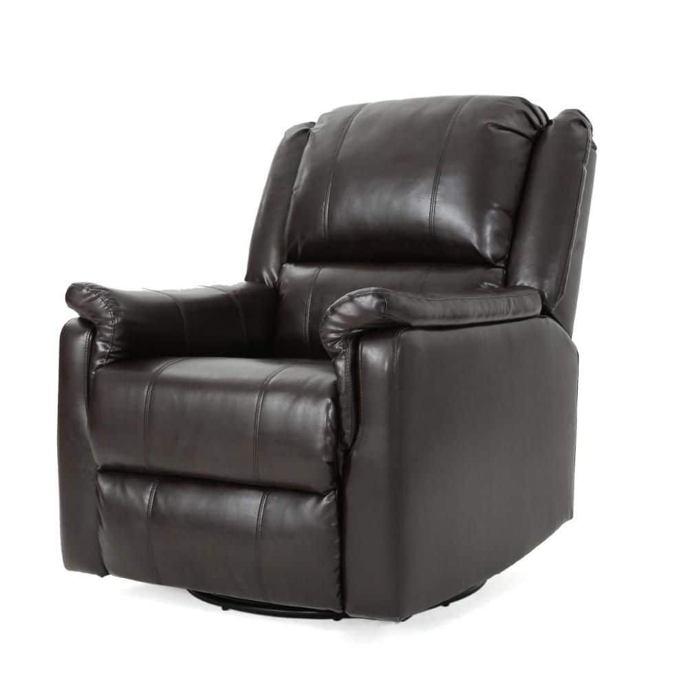 Jemma Brown Leather Swivel Recliner Chair
