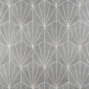 Klyda Beams Graphite 12.6 in. x 14.5 in. Matte Hexagon Porcelain Floor and Wall Tile (10.51 sq. ft. / Case)