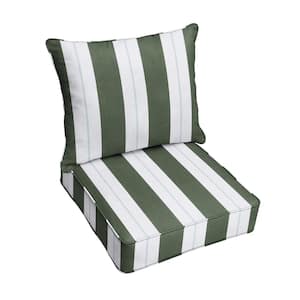 22.5 x 22.5 x 22 Deep Seating Indoor/Outdoor Pillow and Cushion Chair Set in Sunbrella Relate Ivy