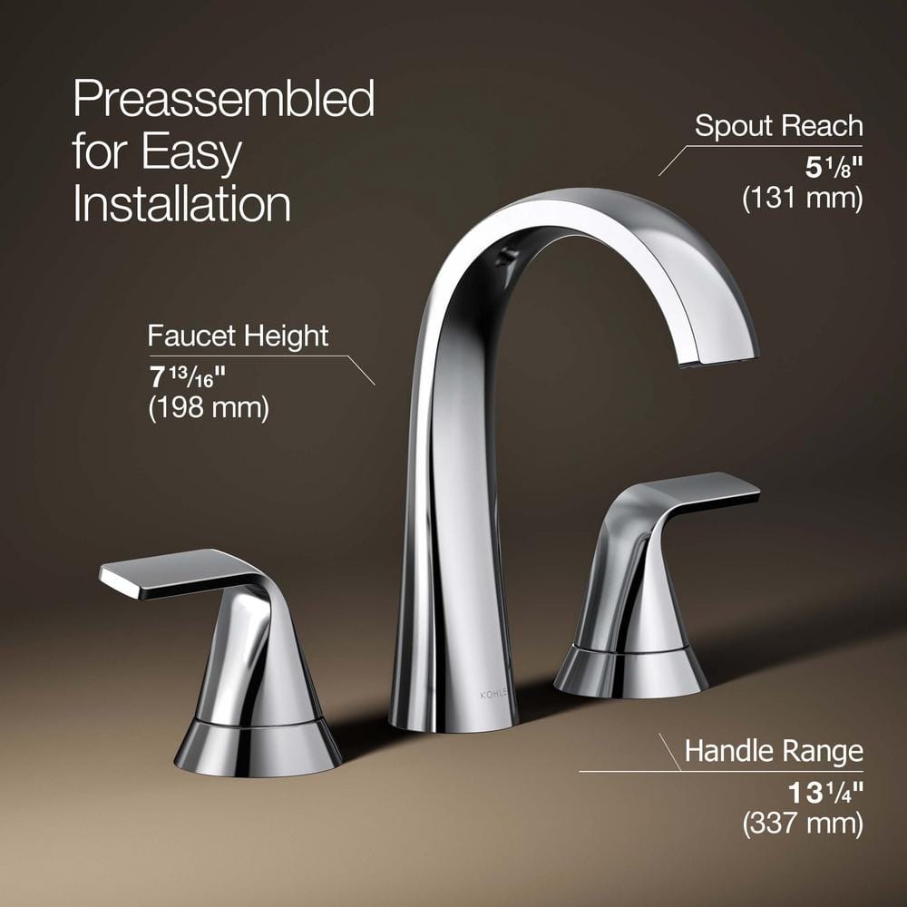 Polished Chrome 8 in. Widespread Double Handle Bathroom Faucet