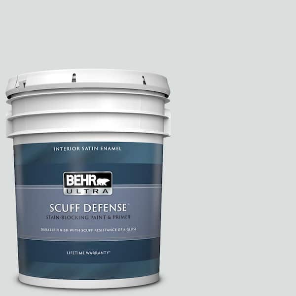 BEHR ULTRA 5 gal. #ECC-33-2 Silver Sands Extra Durable Satin Enamel Interior Paint & Primer