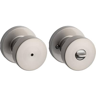 Cameron Satin Nickel Privacy Bed/Bath Door Knob Featuring Microban Antimicrobial Technology Cameron Satin Nickel Privacy Bed/Bath Door Knob Featuring Microban Antimicrobial Technology