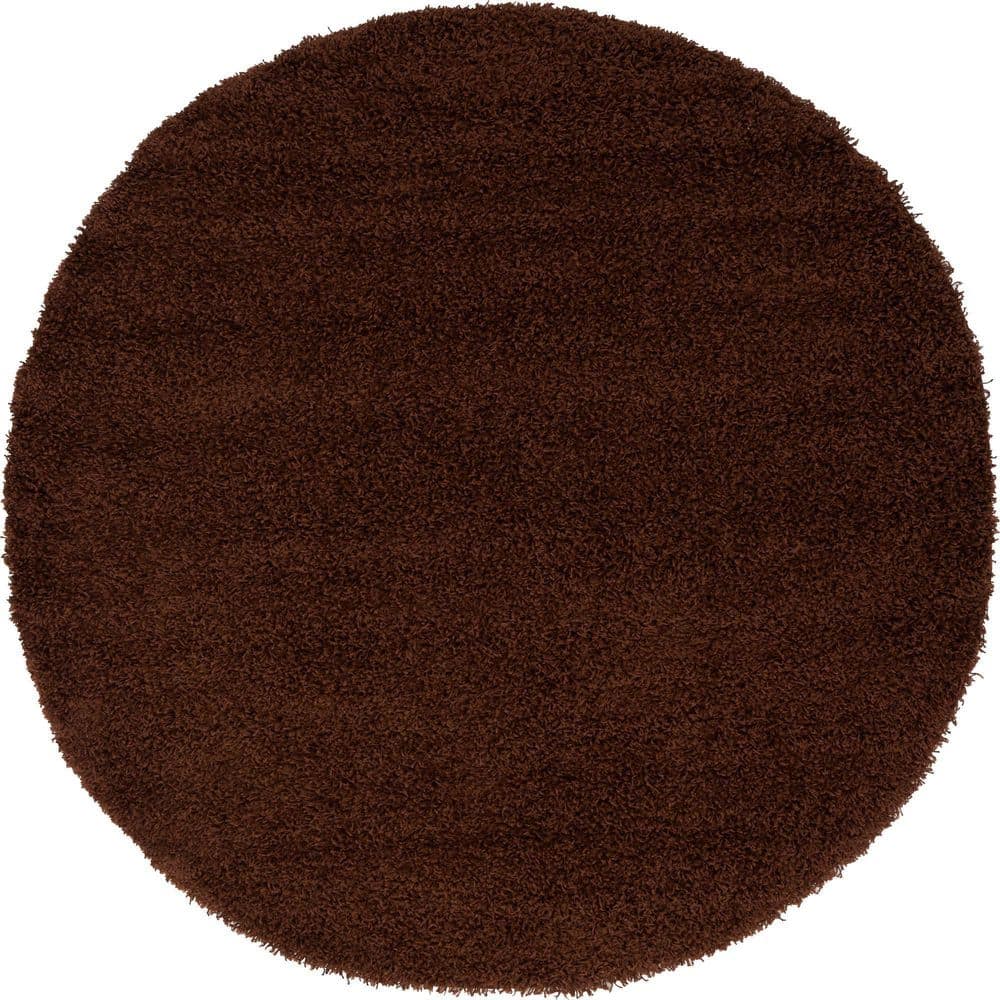 Unique Loom 2' 2 x 3' 0 Solid Shag Chocolate Brown Area Rug